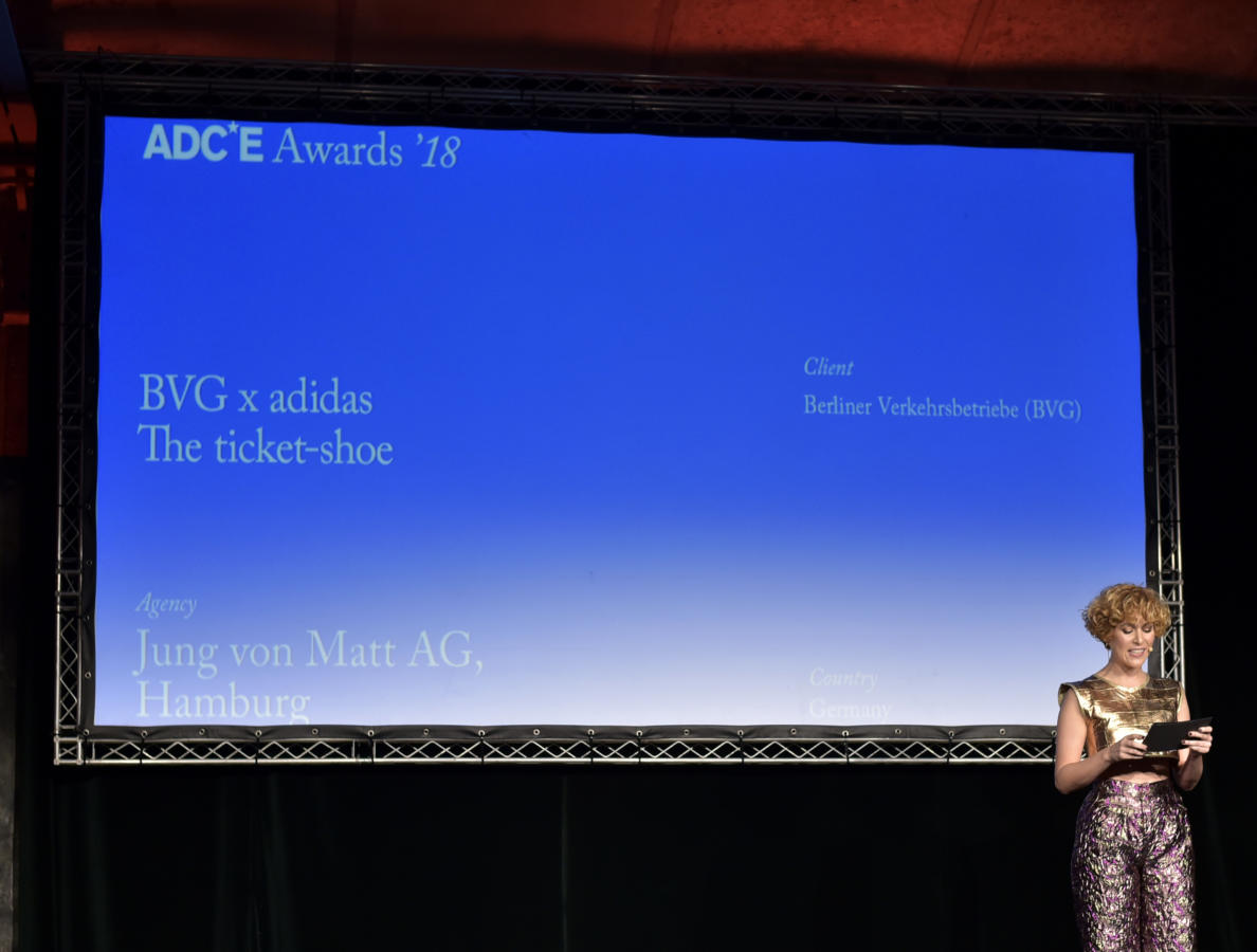 Jung von Matt Germany wins 2018 ADCE Awards Grand Prix for  “BVG x Adidas – The ticket shoe”