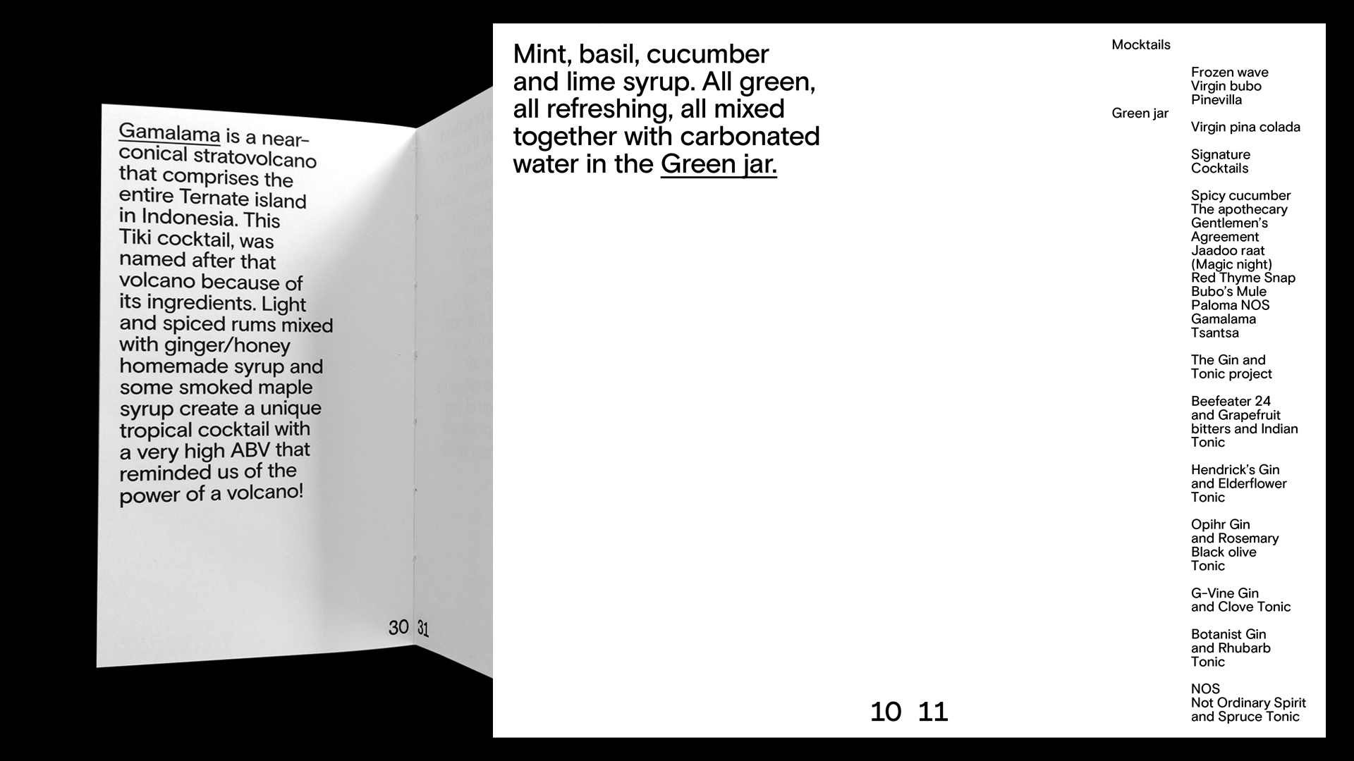 Ekies cocktail menu