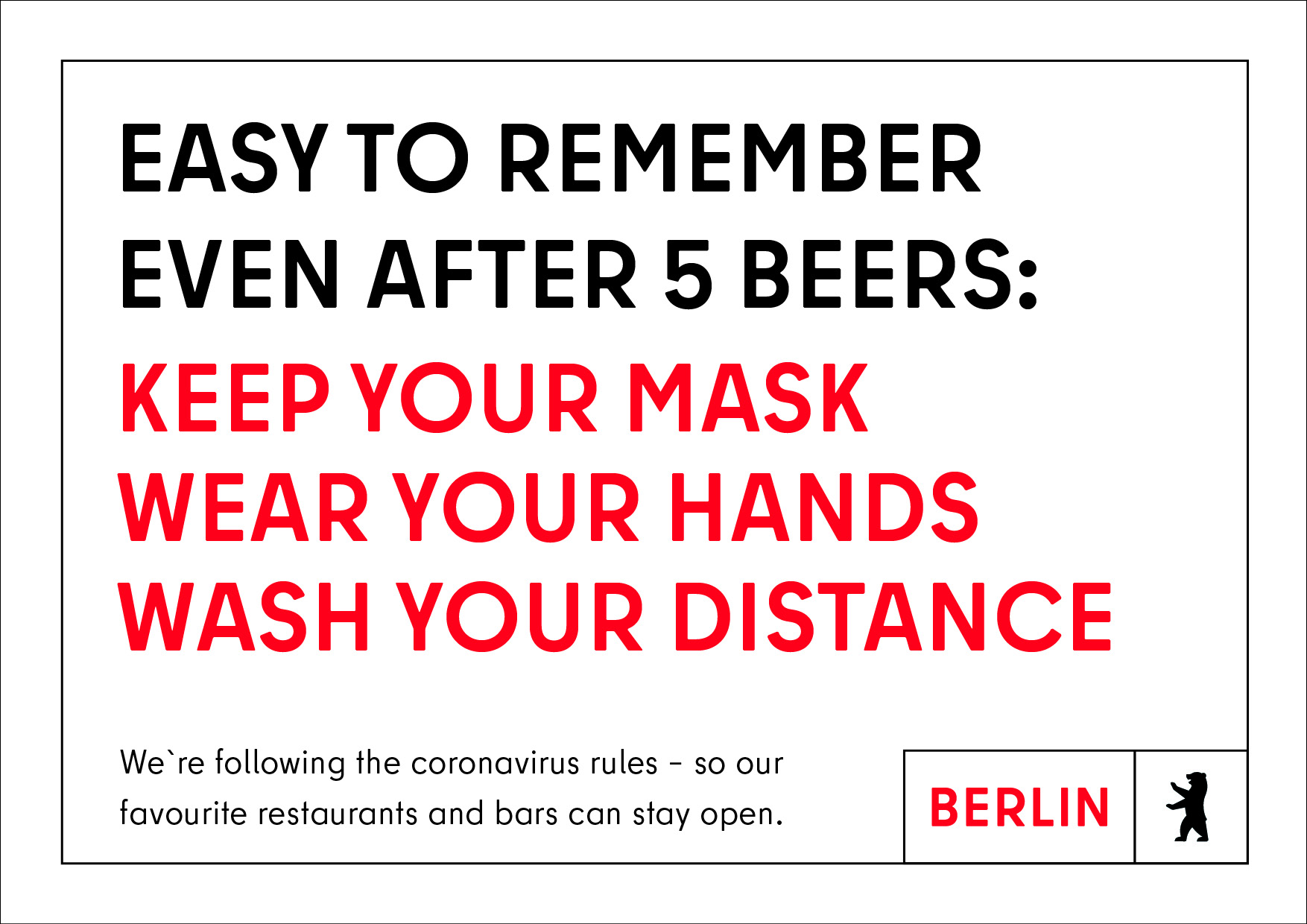 Raising Awareness for Coronavirus Rules in Bars and Restaurants
